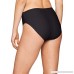 24th & Ocean Women's Solid Mid Waist Hipster Bikini Swimsuit Bottom Black Solid B07FPJNBC2